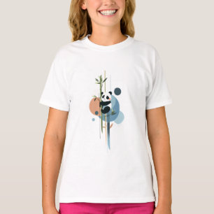 Camiseta Panda Subindo Bambu Crianças