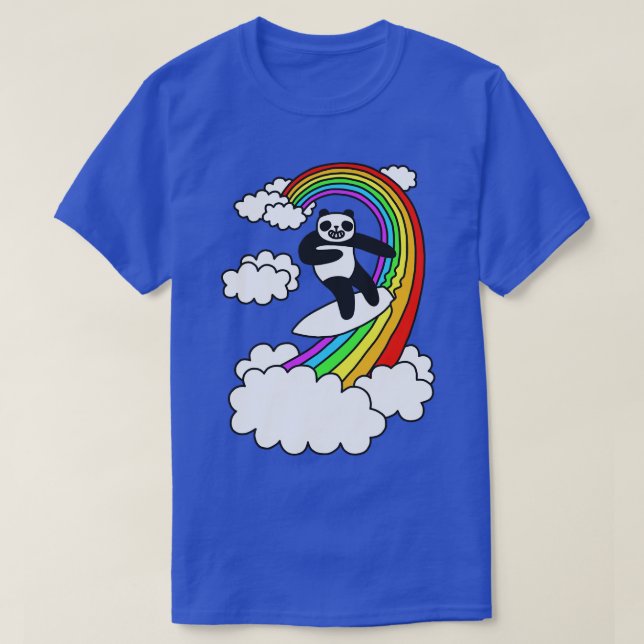 Camiseta Panda Surf Rainbow (Frente do Design)
