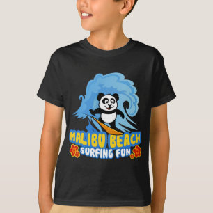 Camiseta Panda surfando da praia de Malibu