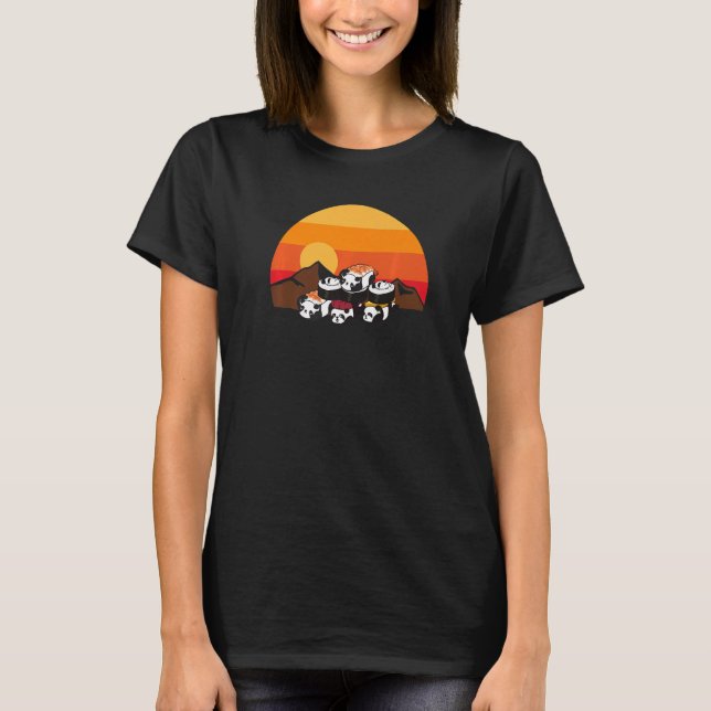 Camiseta Panda Sushi - Comida japonesa Maki Comida Animal (Frente)