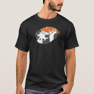 Camiseta Panda Sushi Para Homens Mulheres Bonitas Comida Ja