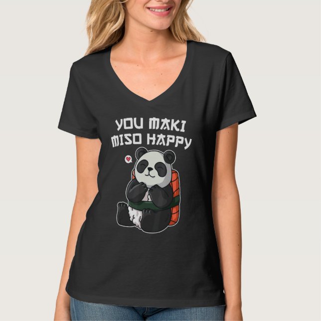 Camiseta Panda Sushi Você Maki Miso Happy (Frente)