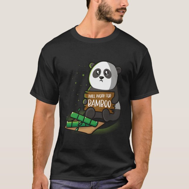 Camiseta Panda Trabalhará Para Bambu (Frente)