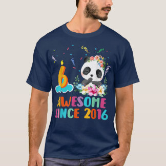 Camiseta Panda Unicorn, 6 anos, incrível desde 2016 6 Bi