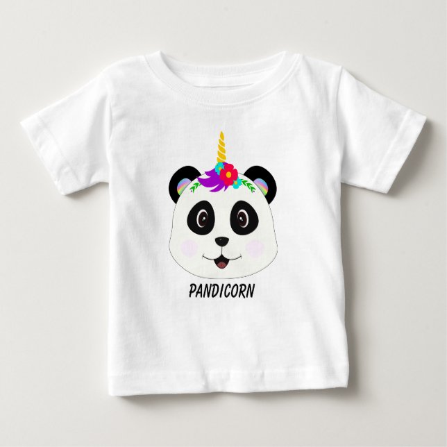 Camiseta Panda Unicorn Bonita (Frente)