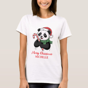 Camiseta Panda Urso Bonito Natal Personalizado