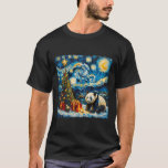 Camiseta Panda Van Gogh Style Starry Night Winter<br><div class="desc">Panda Van Gogh Style Starry Night Winter Holiday</div>