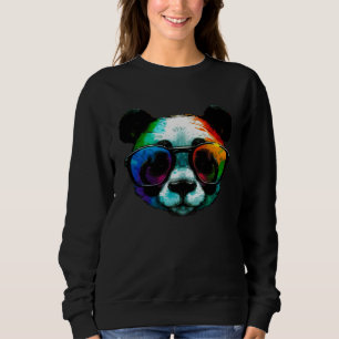 Camiseta Panda vaporwave vestindo óculos de sol futurista r