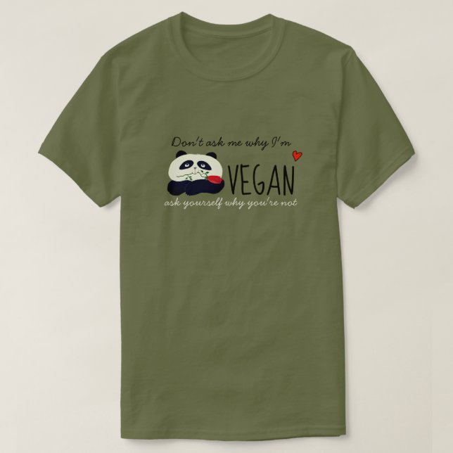 Camiseta Panda Vegano Fofo (Frente do Design)
