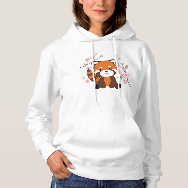 Camiseta Panda Vermelha Animais Doce Para Kawaii Kawaii (Frente)