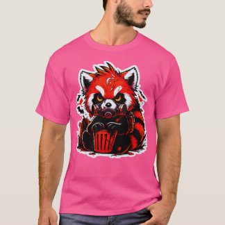 Camiseta Panda Vermelha assustadora Urso Urso Bonitinho