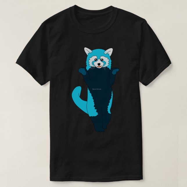 Camiseta Panda vermelha azul 2 (Frente do Design)