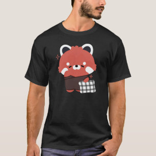 Camiseta Panda Vermelha Bonita com Sono