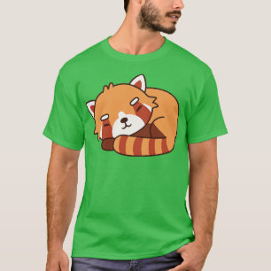 Camiseta Panda Vermelha Bonita Dormindo