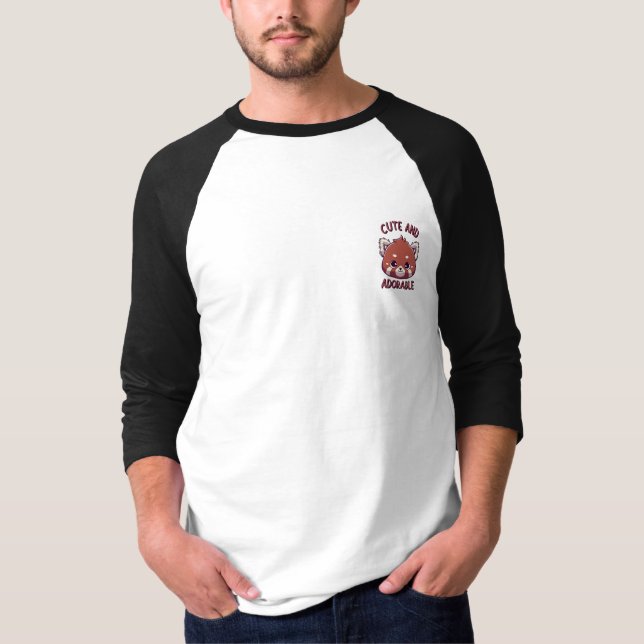 Camiseta Panda Vermelha Bonita e Adorável (Frente)