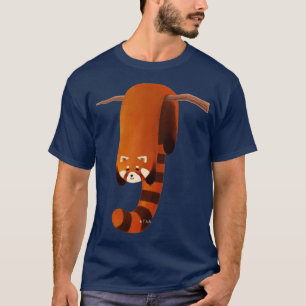 Camiseta Panda Vermelha branca pendurada na árvore Lundry, 