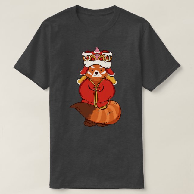 Camiseta Panda Vermelha Chinesa 1 (Frente do Design)