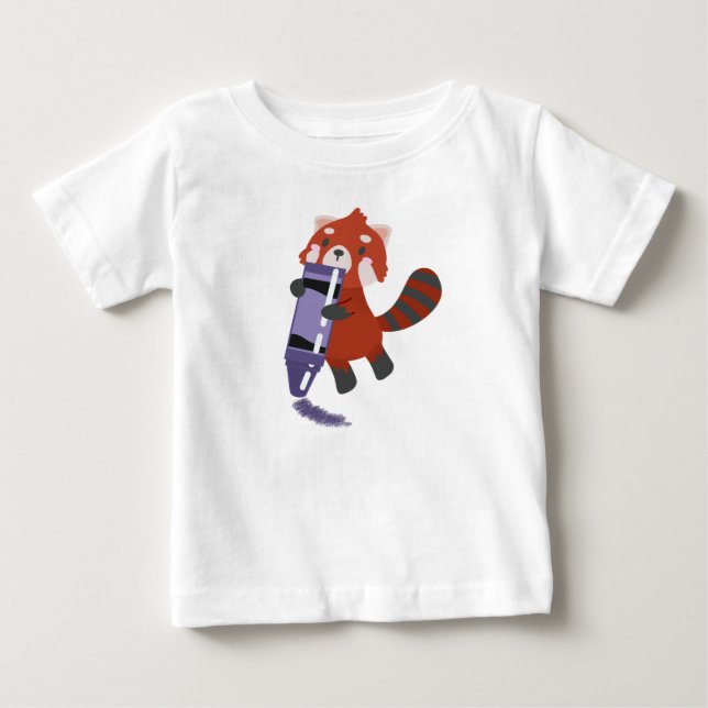 Camiseta Panda Vermelha com Crayon (Frente)