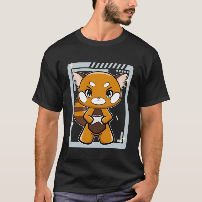 Camiseta Panda Vermelha com Jogador Gamepad (Frente)