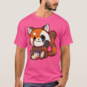 Camiseta Panda Vermelha e Bonita