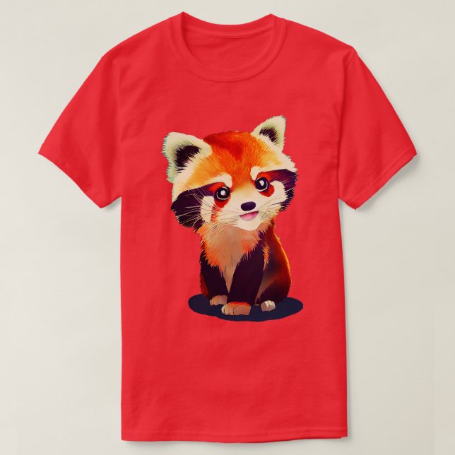 Camiseta Panda Vermelha e Cuta 11 (Frente do Design)
