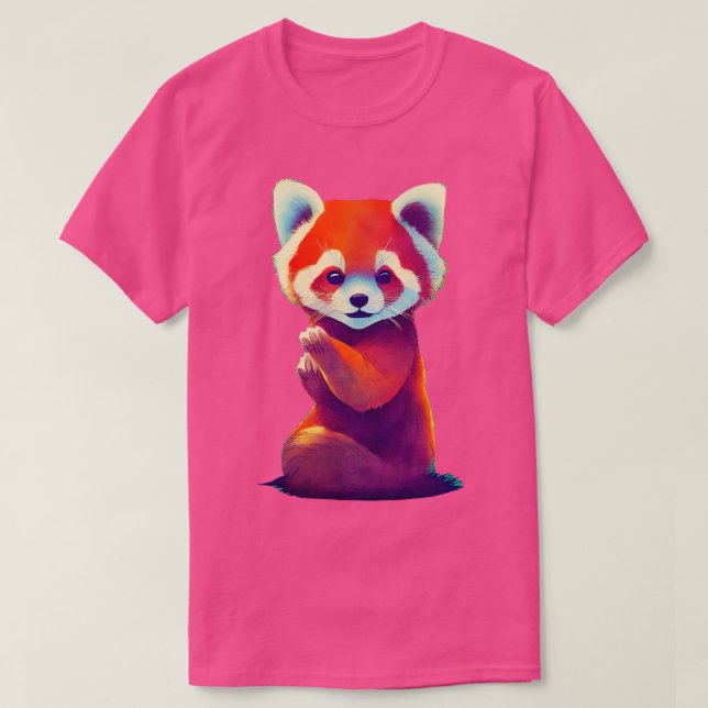 Camiseta Panda Vermelha e Cuta 14 (Frente do Design)