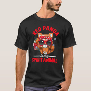 Camiseta Panda Vermelha É O Meu Espírito Animais Curiosos,