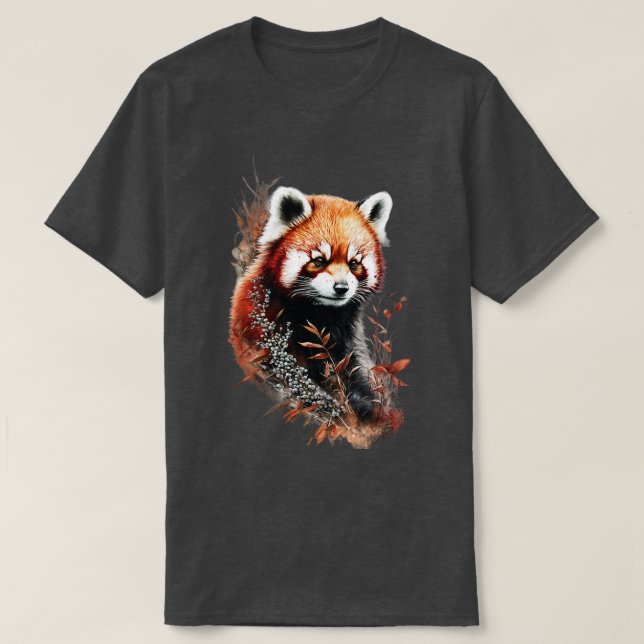 Camiseta Panda Vermelha em contemplação (Frente do Design)
