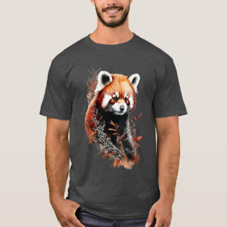 Camiseta Panda Vermelha em contemplação