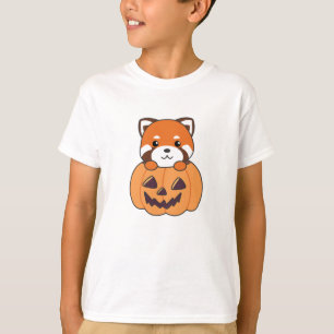 Camiseta Panda Vermelha Em Pumpkin Cute Pandas Happy Hallow