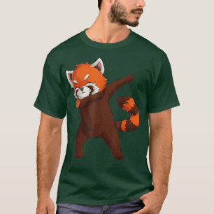 Camiseta panda vermelha engraçada dabbing para garotos rapa