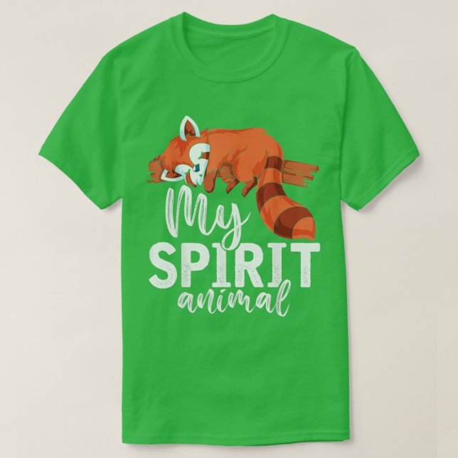 Camiseta Panda Vermelha Engraçada Meu Animal Espirituoso (Frente do Design)