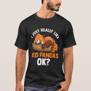 Camiseta Panda Vermelha, Eu Gosto Muito De Pandas Vermelhas