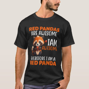 Camiseta Panda Vermelha Panda Vermelha Kawaii Panda Panda B