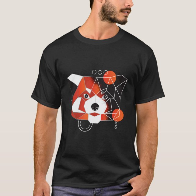 Camiseta Panda Vermelha Poligon Mínima (Frente)