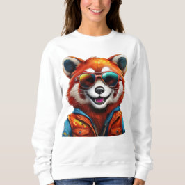 Camiseta Panda vermelha sorridente e bonita