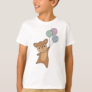 Camiseta Panda Vermelha Voa Balões Bons Animais Bons Para C