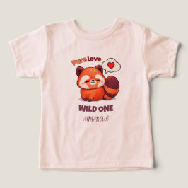 Camiseta Panda Vermelho Amor Puro - Menina de Primeiro Aniv