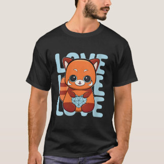 Camiseta Panda Vermelho Com Dia dos Pais