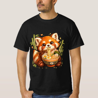 Camiseta Panda Vermelho Comendo Ramen – Adorável Amante de