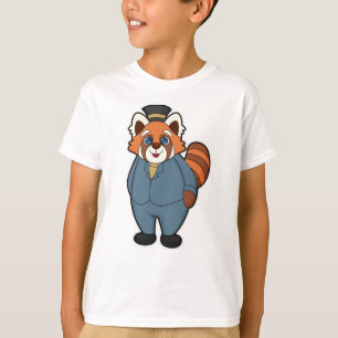 Camiseta Panda Vermelho como Noivo com Chapéu
