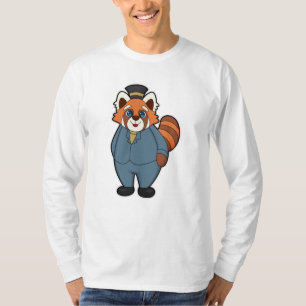 Camiseta Panda Vermelho como Noivo com Chapéu