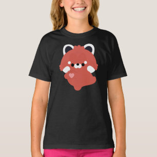 Camiseta Panda Vermelho de Amor Fofo