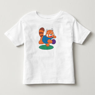 Camiseta Panda Vermelho de Boliche Bola de Boliche Esportes
