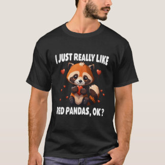 Camiseta Panda Vermelho Eu Só Realmente Gosto de Pandas Ver