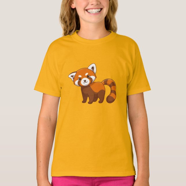 Camiseta Panda Vermelho Fofo (Frente)