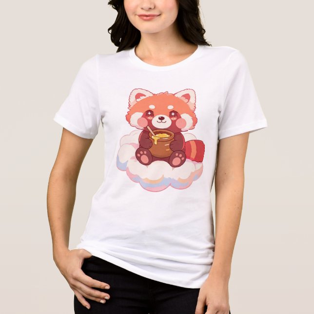 Camiseta Panda Vermelho Fofo (Frente)