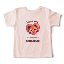 Panda Vermelho Fofo - Menina de 1º Aniversário