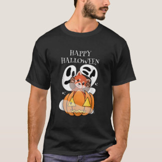 Camiseta Panda Vermelho Kawaii de Halloween