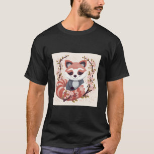 Camiseta Panda Vermelho no Jardim de Flor de Cerejeira Prim